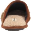 Dearfoams Men’s Rocky Mixed Material Indoor/Outdoor Memory Foam Scuff Slipper(Chestnut)