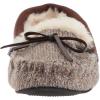 Dearfoams Unisex-Adult Mixed Material Moccasin Women’s(Brown)