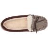 Dearfoams Unisex-Adult Mixed Material Moccasin Women’s(Brown)