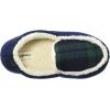 Dearfoams Unisex-Baby Kids Toddlers Felted Microwool and Plaid Moccasin Slipper, Navy blazer, 7-8 Toddler Medium US Toddler