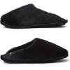 Dearfoams Women’s Bailey Plush Furry Scuff Slipper(Black)
