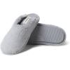 Dearfoams Women’s Bailey Plush Furry Scuff Slipper(Sleet)