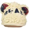 Dearfoams Women’s Buffalo Check Lil Bear Scuff Slipper(Cream)
