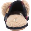 Dearfoams Women’s Buffalo Check Lil Bear Scuff Slipper(Navy Blazer)