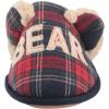 Dearfoams Women’s Buffalo Check Lil Bear Scuff Slipper(Navy Blazer)