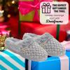 Dearfoams Women’s Claire Textured Knit Clog Slipper(Grey)
