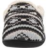 Dearfoams Women’s Erin Fairisle Extended Tab Scuff Slipper(Black)
