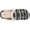 Dearfoams Women’s Erin Fairisle Extended Tab Scuff Slipper(Black)