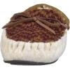 Dearfoams Women’s Felted Microwool and Fairisle Knit Moccasin Slipper(Oatmeal Heather)