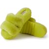 Dearfoams Women’s Fireside Benalla All Over Shearling Double Band Easy On/Off Slide Slipper(Apple Green)