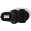 Dearfoams Women’s Fireside Benalla All Over Shearling Double Band Easy On/Off Slide Slipper(Black)