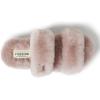 Dearfoams Women’s Fireside Benalla All Over Shearling Double Band Easy On/Off Slide Slipper(Dusty Pink)