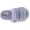 Dearfoams Women’s Fireside Benalla All Over Shearling Double Band Easy On/Off Slide Slipper(Eventide)