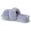 Dearfoams Women’s Fireside Benalla All Over Shearling Double Band Easy On/Off Slide Slipper(Eventide)