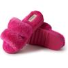 Dearfoams Women’s Fireside Benalla All Over Shearling Double Band Easy On/Off Slide Slipper(Paradise Pink)
