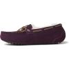 Dearfoams Women’s Fireside Water Resistant Shearling Victoria Moc with Tie Slipper(Aubergine)
