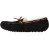 Dearfoams Women’s Fireside Water Resistant Shearling Victoria Moc with Tie Slipper(Black)