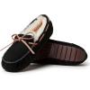 Dearfoams Women’s Fireside Water Resistant Shearling Victoria Moc with Tie Slipper(Black)