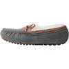 Dearfoams Women’s Fireside Water Resistant Shearling Victoria Moc with Tie Slipper(Grey)