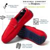 Dearfoams Women’s Hazel-Lighweight Driving Loafer Machine Washable Comfortable Shoe(True Red)