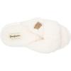 Dearfoams Women’s Jules Fluffy Teddy Twist Vamp Slide Slipper(Muslin)