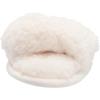 Dearfoams Women’s Jules Fluffy Teddy Twist Vamp Slide Slipper(Muslin)