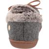 Dearfoams Women’s Kristen Moccasin Slipper(Dark Heather Grey)
