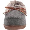 Dearfoams Women’s Kristen Moccasin Slipper(Dark Heather Grey)
