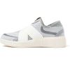 Dearfoams Womens Livie Machine Washable X Strap Knit Sneaker(Light Grey)