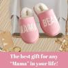 Dearfoams Women’s Mama Bear Matching Family Gifts for Mom Clog(Blush Pink Fleece)