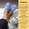 Dearfoams Women’s Memory Foam Indoor House Slippers Leslie Terry Clog House Shoes with Wide Widths(Iceberg Blue Terry)