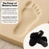 Dearfoams Women’s Memory Foam Slippers Courtney Knit Scuff Indoor House Shoes(Black)
