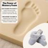 Dearfoams Women’s Memory Foam Slippers Courtney Knit Scuff Indoor House Shoes(Grey)