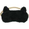 Dearfoams Women’s Novelty Pile Scuff and Eye Mask Set(Black)