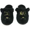 Dearfoams Women’s Novelty Pile Scuff and Eye Mask Set(Black)