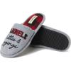 Dearfoams Women’s Novelty Scuff with Eye Mask Slipper(Grey (Lattes & Leggings))