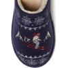 Dearfoams Women’s Novelty Scuff with Eye Mask Slipper(Navy)