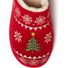 Dearfoams Women’s Novelty Scuff with Eye Mask Slipper(Red)