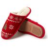 Dearfoams Women’s Novelty Scuff with Eye Mask Slipper(Red)
