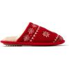 Dearfoams Women’s Novelty Scuff with Eye Mask Slipper(Red)