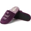 Dearfoams Women’s Novelty Scuff with Eye Mask Slipper(Wine (Cloud Wine))
