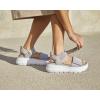 Dearfoams Women’s Platform Lightweight Adjustable Odell Wedge Sandal(Sleet)