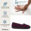 Dearfoams Women’s Rebecca Soft Memory Foam Lightweight House Shoes Cozy Loafer with Warm Lining and Wide Widths Slipper(Aubergine Chenille)