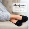 Dearfoams Women’s Rebecca Soft Memory Foam Lightweight House Shoes Cozy Loafer with Warm Lining and Wide Widths Slipper(Black Velour)