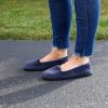 Dearfoams Women’s Rebecca Soft Memory Foam Lightweight House Shoes Cozy Loafer with Warm Lining and Wide Widths Slipper(Blue Stary Night)