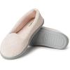 Dearfoams Women’s Rebecca Soft Memory Foam Lightweight House Shoes Cozy Loafer with Warm Lining and Wide Widths Slipper(Dusty Pink Chenille)
