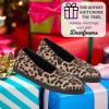 Dearfoams Women’s Rebecca Soft Memory Foam Lightweight House Shoes Cozy Loafer with Warm Lining and Wide Widths Slipper(Leopard Velour)