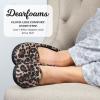 Dearfoams Women’s Rebecca Soft Memory Foam Lightweight House Shoes Cozy Loafer with Warm Lining and Wide Widths Slipper(Leopard Velour)