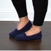 Dearfoams Women’s Rebecca Soft Memory Foam Lightweight House Shoes Cozy Loafer with Warm Lining and Wide Widths Slipper(Peacoat Chenille)