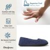 Dearfoams Women’s Rebecca Soft Memory Foam Lightweight House Shoes Cozy Loafer with Warm Lining and Wide Widths Slipper(Peacoat Chenille)